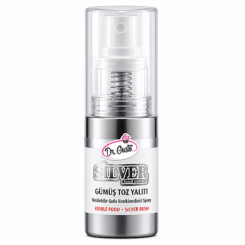 DR GUSTO AIR PUMP 10 GR SPREY YENİLEBİLİR METALİK TOZ GÜMÜŞ - 1