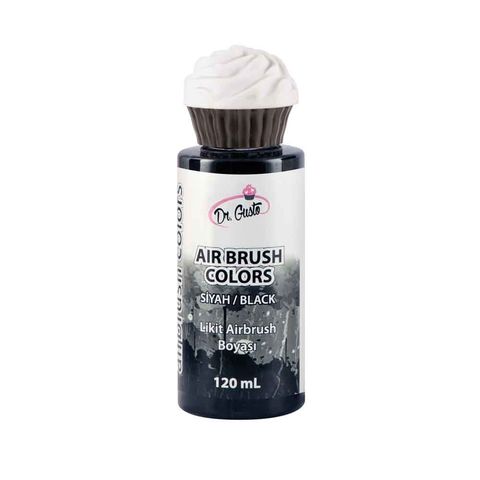 DR GUSTO AIRBRUSH BOYASI SİYAH 120 ML 101 GIDA BOYALARI GUSTO