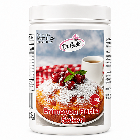 DR GUSTO ERİMEYEN PUDRA ŞEKERİ 200 GR - 1
