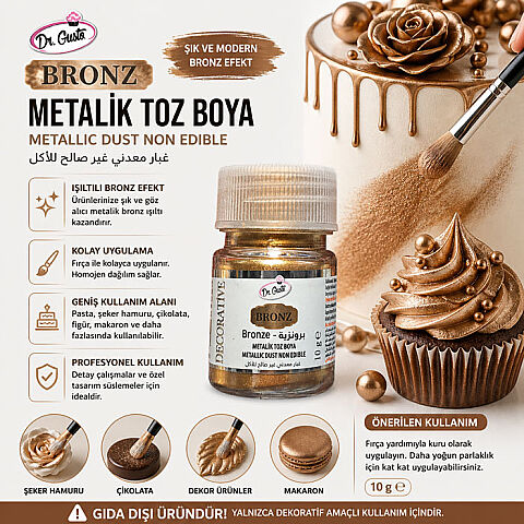 DR GUSTO GIDA DIŞI METALİK TOZ BOYA 10 GR BRONZ - 2