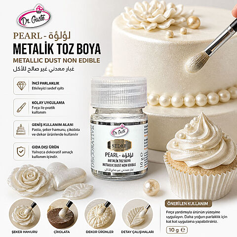 DR GUSTO GIDA DIŞI METALİK TOZ BOYA 10 GR SEDEF - 2