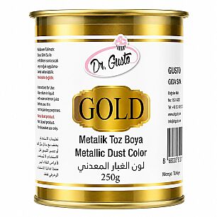 DR GUSTO GIDA DIŞI METALİK TOZ BOYA 250 GR ALTIN - Dr. GUSTO