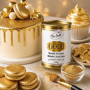 DR GUSTO GIDA DIŞI METALİK TOZ BOYA 250 GR ALTIN - 2