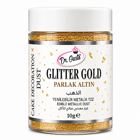 DR GUSTO YENİLEBİLİR METALİK TOZ 10 GR GLİTTER GOLD - 1