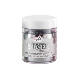 DR GUSTO YENİLEBİLİR METALİK TOZ 10 GR GÜMÜŞ - Dr. GUSTO