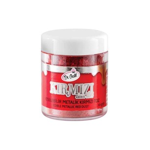 DR GUSTO YENİLEBİLİR METALİK TOZ 10 GR KIRMIZI - Dr. GUSTO