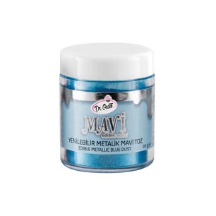DR GUSTO YENİLEBİLİR METALİK TOZ 10 GR MAVİ - Dr. GUSTO