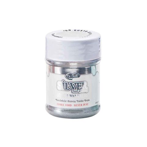 DR GUSTO YENİLEBİLİR METALİK TOZ 20 GR GÜMÜŞ - 1