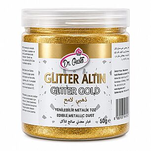DR GUSTO' YENİLEBİLİR METALİK TOZ GLITTER GOLD 50 GR - Dr. GUSTO