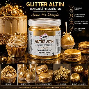 DR GUSTO' YENİLEBİLİR METALİK TOZ GLITTER GOLD 50 GR - 2