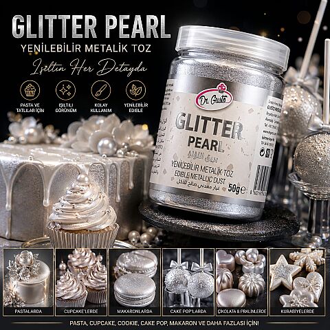 DR GUSTO' YENİLEBİLİR METALİK TOZ GLITTER SEDEF 50 GR - 2