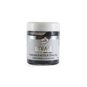 DR GUSTO YENİLEBİLİR METALİK TOZ SİYAH 10 GR 1214 - Dr. GUSTO
