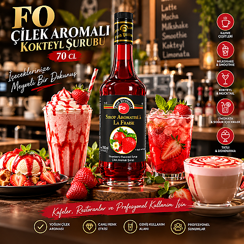 FO ÇİLEK AROMALI KOKTEYL ŞURUBU 70 CL - 2