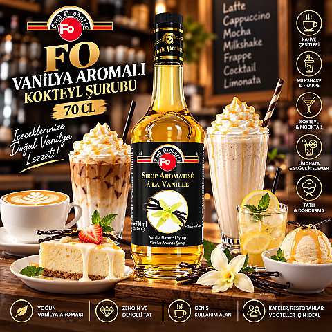 FO VANİLYA AROMALI KOKTEYL ŞURUBU ( ŞEKERLİ) 70 CL - 2