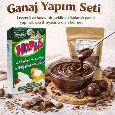 GANAJ HAZIRLIK SETİ ( HOPLA ŞEKERSİZ 500 GR - ÇİKOLATA TOZU BİTTER 500 GR) - 1