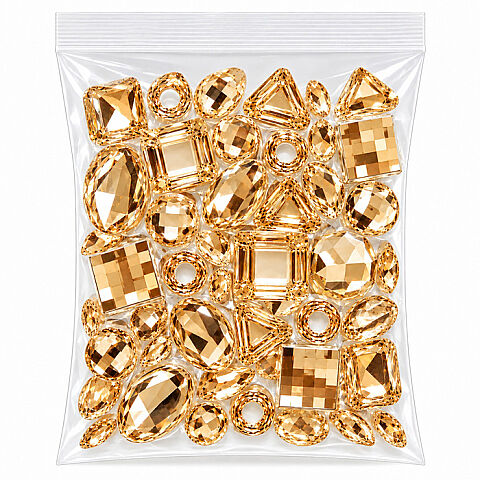 GIDA DIŞI PASTA SÜSÜ GÜMÜŞ-GOLD TAŞLAR (50 ADET) - 3