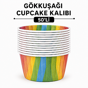 GÖKKUŞAĞI CUPCAKE KALIBI 50'Lİ - 