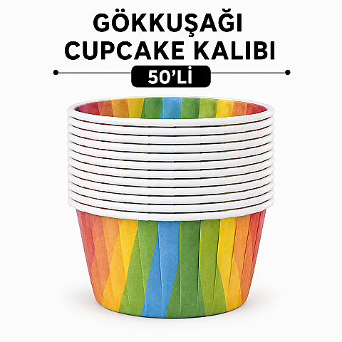 GÖKKUŞAĞI CUPCAKE KALIBI 50'Lİ - 1