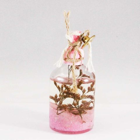 KANDİL ŞİŞESİ NATUREL SÜSLÜ BÜYÜK PEMBE 50 CC - 1