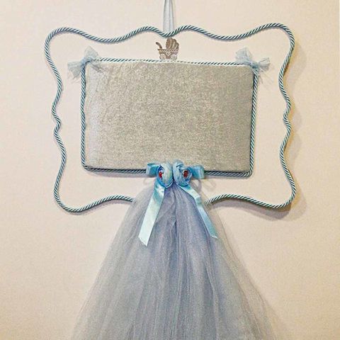 KAPI SÜSÜ AHŞAP DİKDÖRTGEN MAVİ - 1