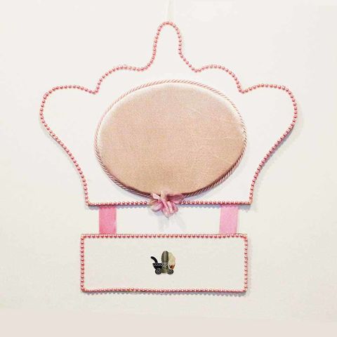 KAPI SÜSÜ AHŞAP KRAL TACI PEMBE - 1