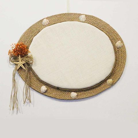 KAPI SÜSÜ OVAL KETEN BEYAZ - 1