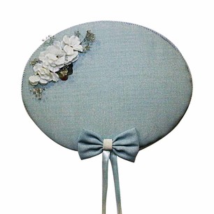 KAPI SÜSÜ OVAL KETEN MAVİ - 2