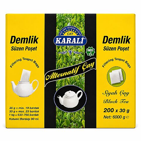 KARALİ DEMLİK POŞET ÇAY 200*30 GR (6 KG) - 1