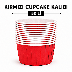 KIRMIZI CUPCAKE KALIBI 50'Lİ - DİĞER