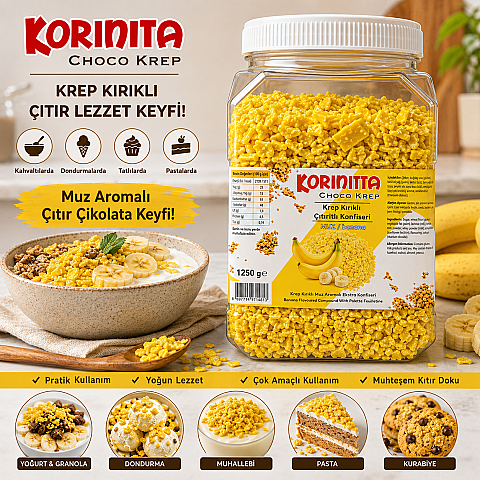KORİNİTA CHOCOKREP 1,25 KG MUZLU - 2
