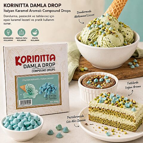 KORİNİTA İTALYAN KARAMEL DAMLA KOKOLİN 1 KG - 2
