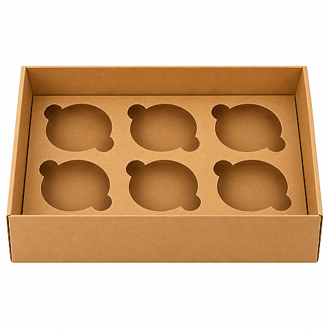 KRAFT CUPCAKE TAŞIMA KUTUSU 6'LI 25*15*10 CM - 2