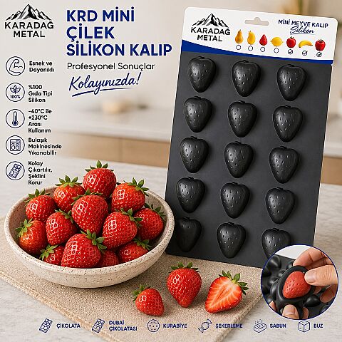 KRD MİNİ ÇİLEK SİLİKON KALIP - 2