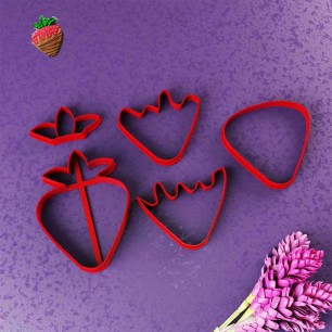 KUKİ ÇİKOLATA BATIRILMIŞ ÇİLEKLER KURABİYE KALIP SETİ - 