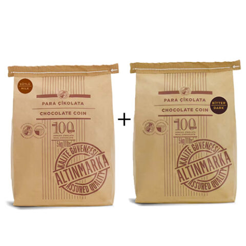 Altınmarka Kuvertür Çikolata Seti 10 KG | Bitter + Sütlü Para Pul - 1