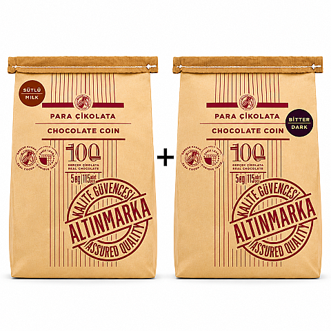 Altınmarka Kuvertür Çikolata Seti 10 KG | Bitter + Sütlü Para Pul - 1