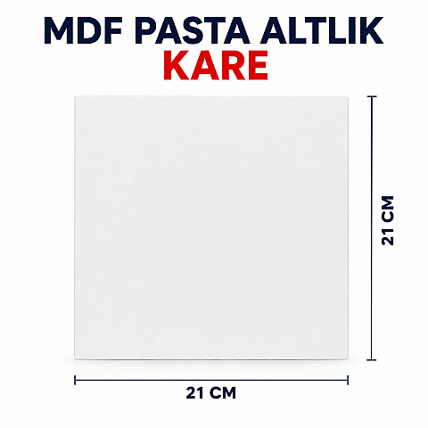 MDF PASTA ALTLIK KARE 21*21 CM - 1