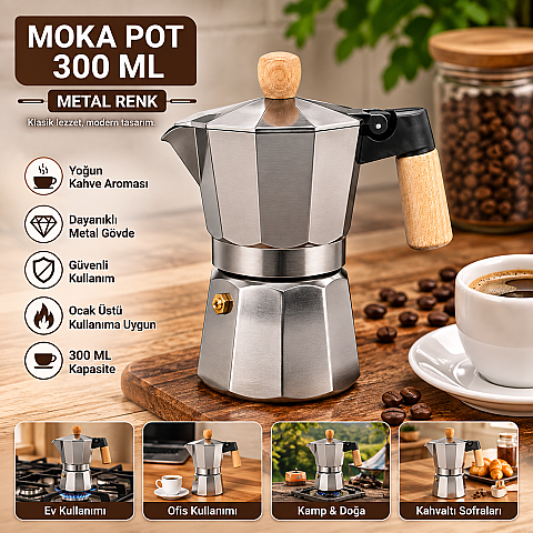MOKA POTU 300 ML METAL RENK - 2