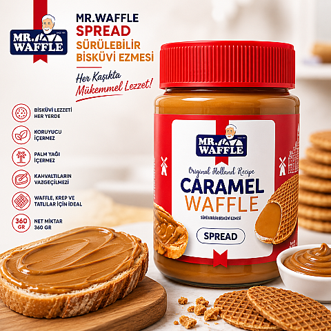 MR.WAFFLE SPREAD SÜRÜLEBİLİR BİSKÜVİ EZMESİ 360 GR 1*12 - 2