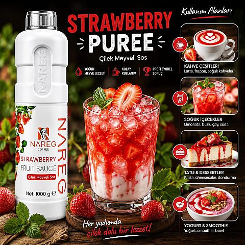 NAREG PÜRE MEYVE ŞURUBU ÇİLEK 750 ML - 2