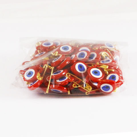 NAZAR BONCUKLU ÇENGELLİ İĞNE KIRMIZI 100'LÜ - 1