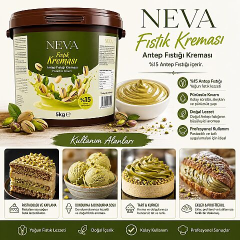 NEVA ANTEP FISTIKLI KREMA %15 5 KG - 2