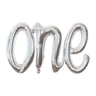 ONE GOLD/ GÜMÜŞ FOLYO BALON 40 İNÇ - Thumbnail