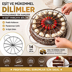 PASLANMAZ PASTA DİLİMLEYİCİ 14 DİLİM - 2