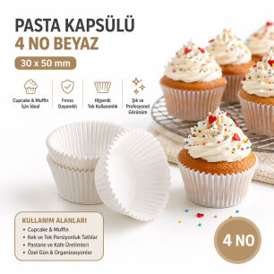PASTA KAPSÜLÜ 4 NO BEYAZ 30*50 MM - 2