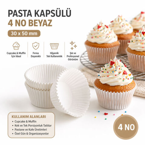 PASTA KAPSÜLÜ 4 NO BEYAZ 30*50 MM - 2