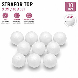 PELİN STRAFOR TOP 3 CM 10 ADET - PELİN STRAFOR
