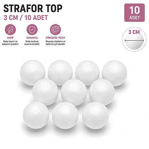 PELİN STRAFOR TOP 3 CM 10 ADET - 1