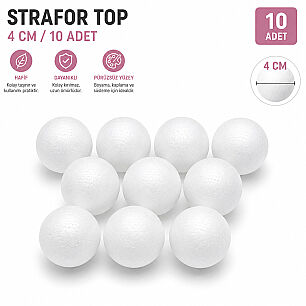 PELİN STRAFOR TOP 4 CM 10 ADET - PELİN STRAFOR