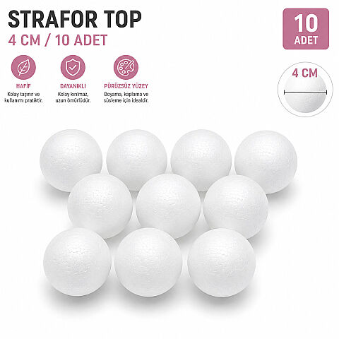 PELİN STRAFOR TOP 4 CM 10 ADET - 1